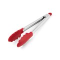 Shefu Products 1.38 x 10.83 in. Silver & Red Silicone & Stainless Steel Tip Tongs SH2087682